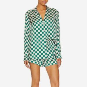 NWOT Show Me Your Mumu - Early Riser Pajama Set in Green Checker